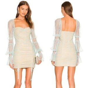 Michael Costello x REVOLVE Isadora Mini Dress in Baby Blue